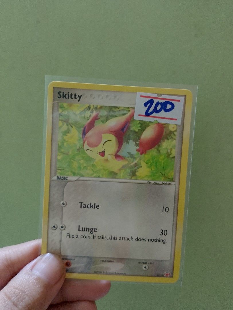 Skitty 6/10 Common (Category: Raw Singles) located in Manila. Submitted by kaicams17 (Listing ID 1464473927, Image 1). Description: Bought it 200 sa card show 🫶🏻 MOP: Gcash/Maribank/Gotyme MOD: J&T/LBC/Lalamove Can also do meetups around Taytay Rizal! 🤍 Price is negotiable also, just PM me :).
