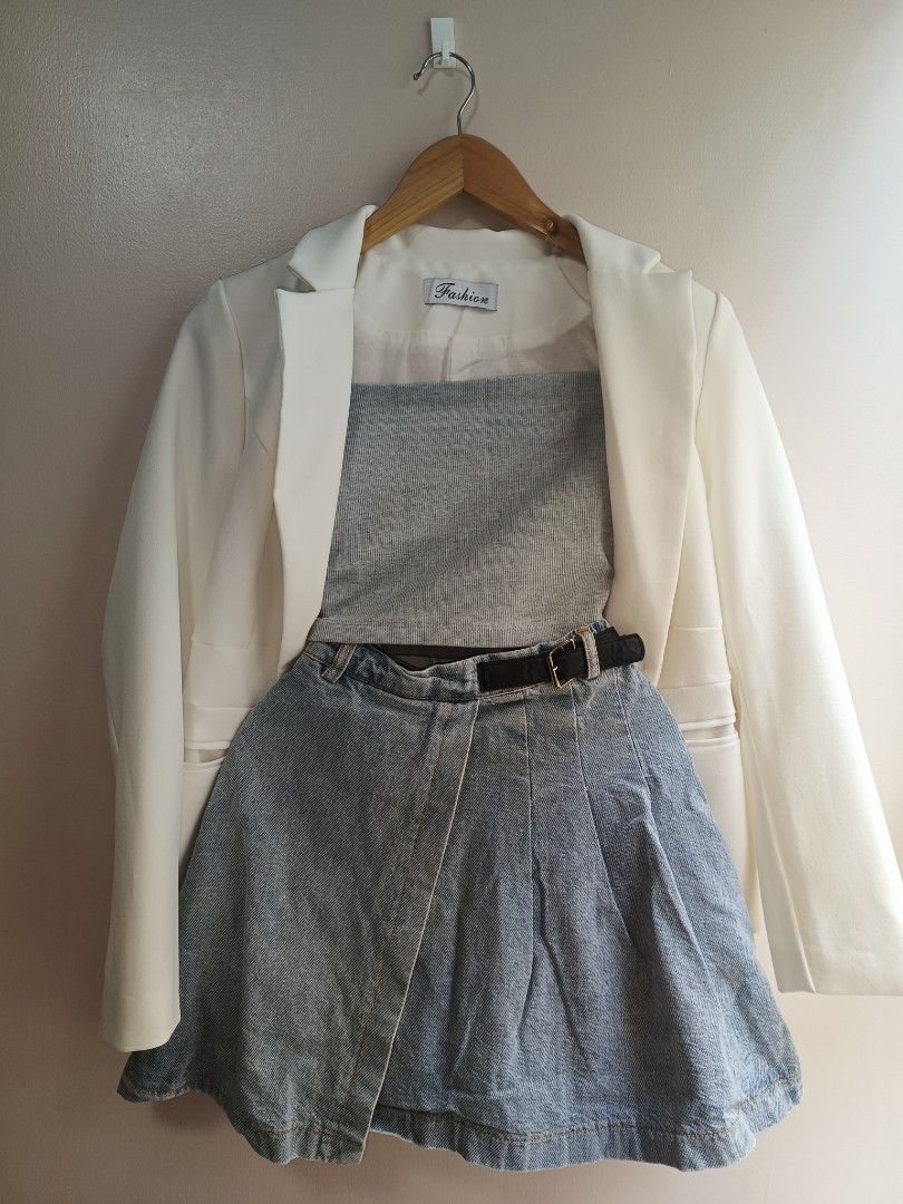 Skort, Skirt and short (59 each) (Category: Skirts) located in Manila. Submitted by rizzzz29 (Listing ID 1464399357, Image 3). Description: Available styles: 👖 Dark Denim A-Line Skirt – classic & flattering with a raw hem 🌼 Daisy Denim Shorts – cute, playful & perfect for summer looks 🎀 Pleated Denim Skort – skirt look with the comfort of shorts 🤍 Classic Denim Mini Skirt – simple, versatile & easy to pair 💙 Denim A-Line Skirt – relaxed, tim