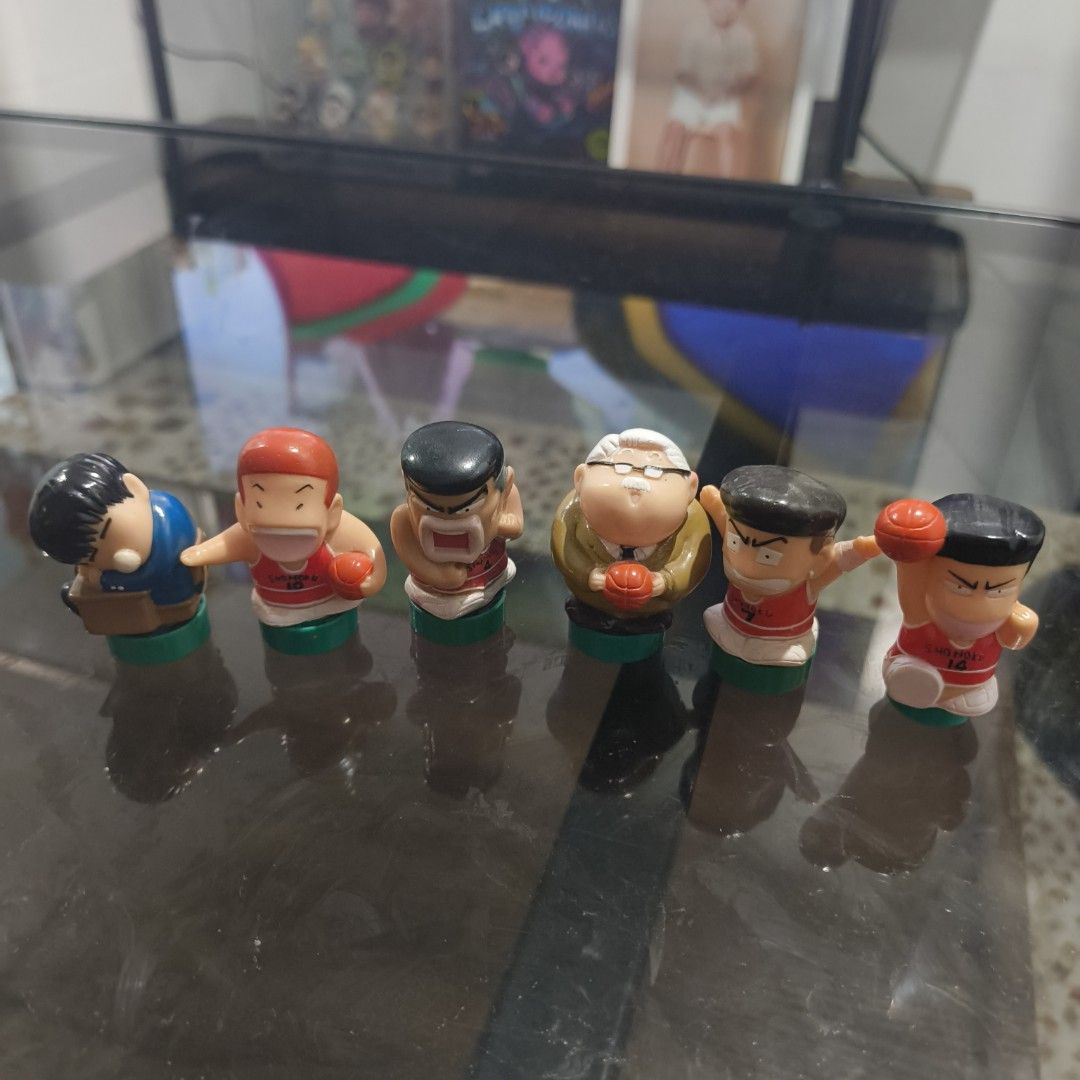 SlamDunk Stamp Mates Complete Set - Bandai (Category: Action & Battle Toys) located in Caloocan City. Submitted by cowrator (Listing ID 1464526983, Image 1). Description: Collectible Slam Dunk Stamp Mates figures! Features Sakuragi, Rukawa, Akagi & more. Each has a stamp at the bottom. ‼️Issue‼️ MISSING STAMP COVER FOR MITSUI HISASHI Last photo is for reference only..