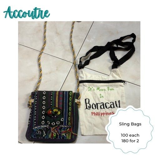 Sling Bags (Category: Cross-body Bags) located in Pasig City. Submitted by accoutre (Listing ID 1464411000, Image 1). Description: 100 each 180 for 2.