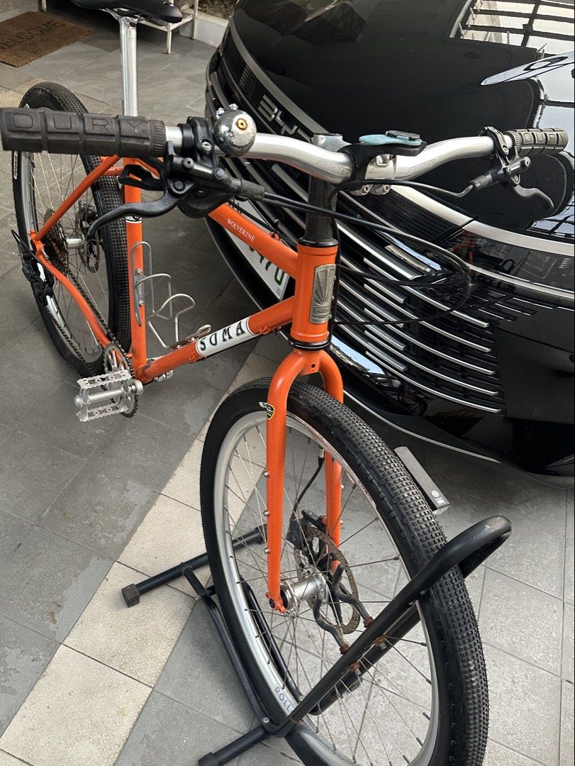 SOMA WOLVERINE Bike 56cm (Category: Bicycles) located in Taytay. Submitted by eugeneyoung (Listing ID 1464452166, Image 1). Description: ✅ SOMA Wolverine Gravel/CX Complete bikes. ✅ 56cm. ✅ Pumpkin Orange Custom build frame. ✅ Shimano Deore Hydraulic Brakes. ✅ Panaracer Gravelking SK Japan Tires. ✅ 9.2/10 Condition. Very seldom used. ✅Rfs: Not using it anymore as my son recently moved in to their condo unit. ✅ For Sale. Slightly negotiable. .