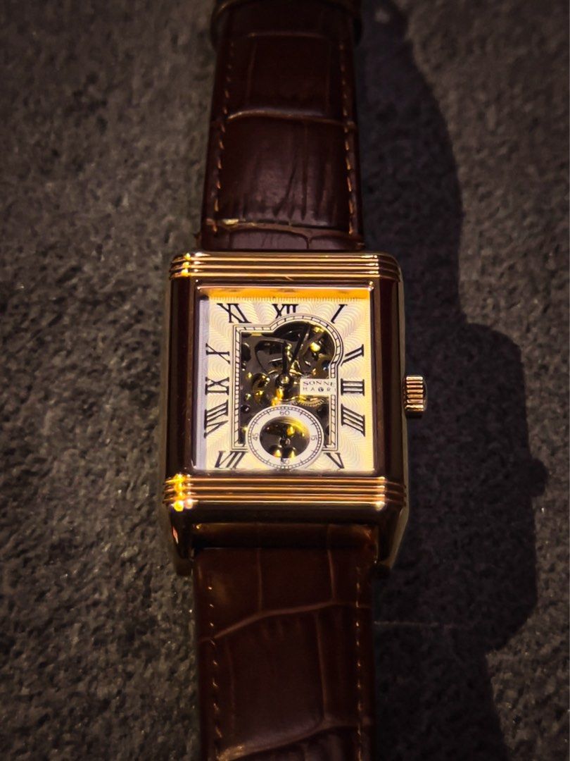 Sonne Mechanical Tank Watch (Category: Men's Watches) located in Mapandan. Submitted by dailyflipzandfinds (Listing ID 1464465362, Image 1). Description: ‼️FOR SALE‼️ JDM / IMPORTED FROM JAPAN SONNE TANK STYLE WATCH ✓MECHANICAL / MANUAL WIND ✓ REF H021 ✓ SEAGULL MOVEMENT ✓ STAINLES STEEL / ROSE GOLD PLATED ✓ FREE MILANESE ROSE GOLD STRAP ✓BOX AND PAPERS / FULL SET ✓WORN LESS THAN 20 TIMES ONLY ✓LIKE NEW / NO SCRATCHES ✓WELL KEPT AND TAKEN CARE OF