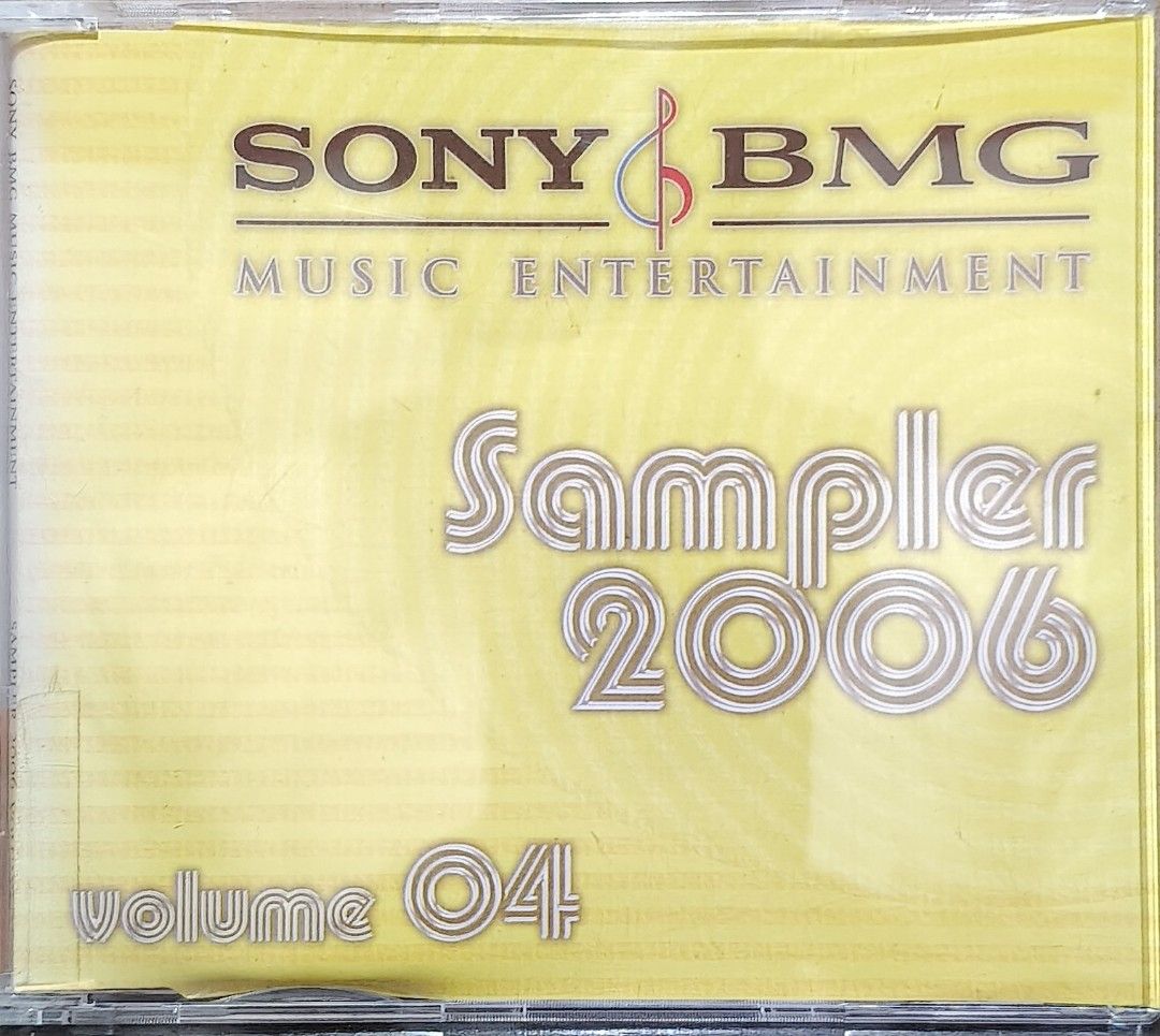 Sony BMG Sampler 2006 Volume 04 CD (Category: CDs & DVDs) located in Manila. Submitted by ruelcabrer77078 (Listing ID 1464555684, Image 1). Description: - Sony BMG Music Entertainment Sampler CD 2006 Volume 04 - Promotional compilation featuring international and OPM artists - Includes tracks from: Teddy Geiger, Kelly Clarkson, Carrie Underwood, Bo Bice, Pink, Jamie Foxx, Nickelback, Sharon Cuneta, Craeons, Pupil, 6cyclemind, Cueshé, Kala, and Ma