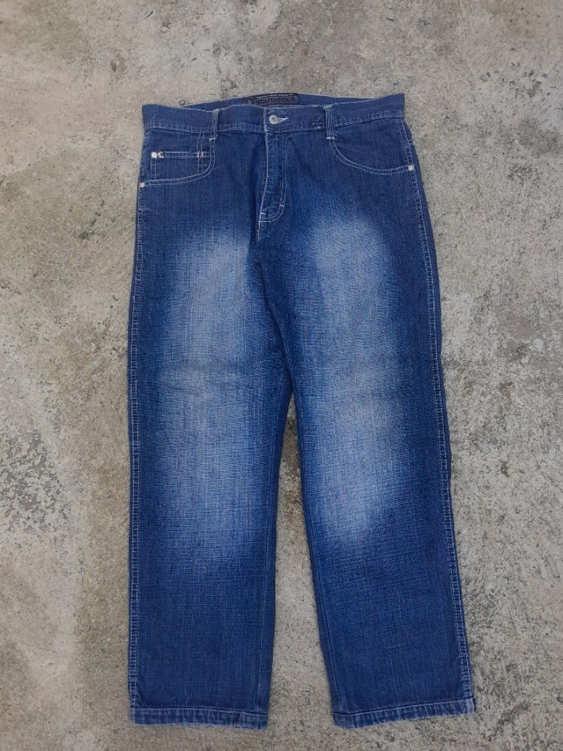 Southpole Blue Denim Jeans (Category: Jeans) located in Manila. Submitted by phil_thrift (Listing ID 1464473153, Image 2). Description: Southpole Brown Tab Pants Dimes: W 36 L 40 T 14 Hem 8.5 no issue, asnew condi still negotiable.