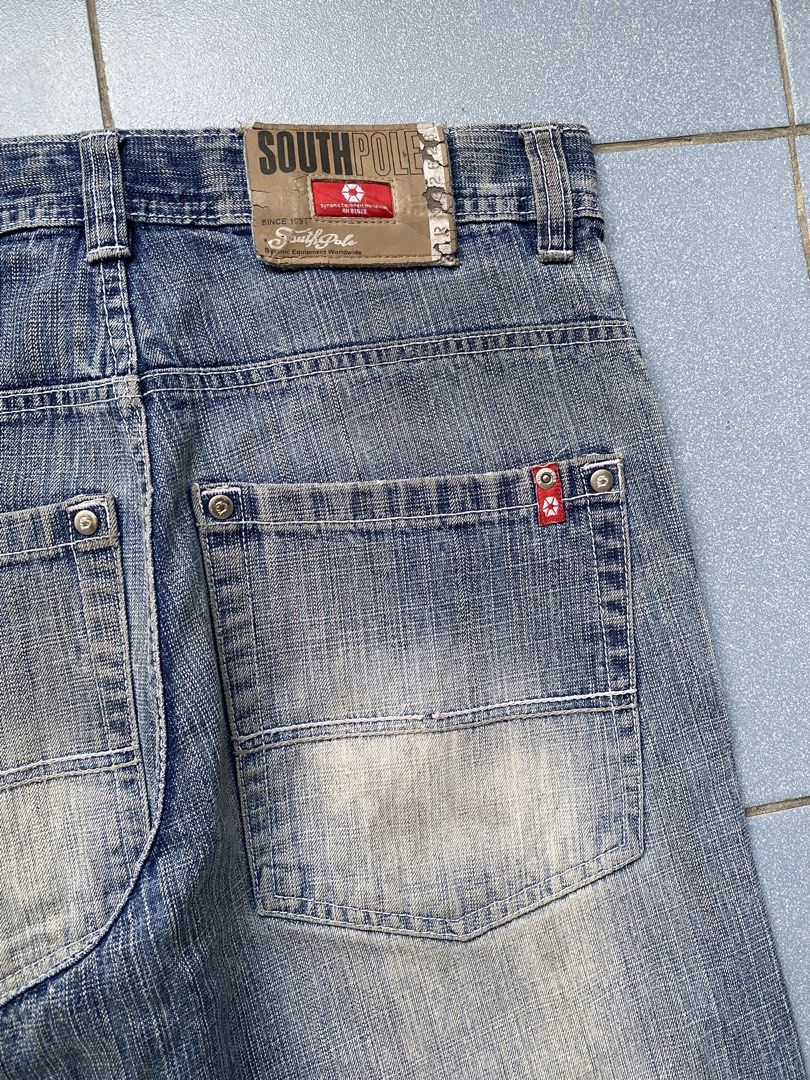 SOUTHPOLE RED TABS (Category: Jeans) located in Cabuyao City. Submitted by badthrift_pat (Listing ID 1464416173, Image 3). Description: SOUTHPOLE REB TABS 👖WAIST:32 👖LENGTH:41.5 👖THIGH:14 👖HEM:9 FLAWS:HILL BITE 🏷️:1.999.