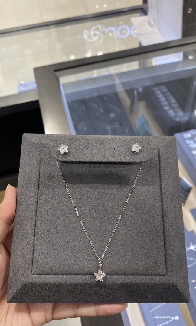 Sparkling Star Necklace and Earrings set (Category: Necklaces) located in Manila. Submitted by Pandorahope_30 (Listing ID 1464370775, Image 1). Description: - with receipt - with box - lifetime free cleaning - 925 Sterling Silver - zirconia stone - payment first policy - onhand & ready to ship.