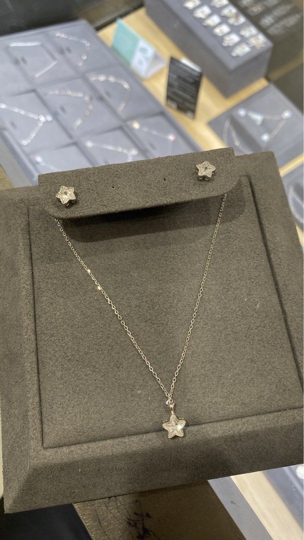 Sparkling Star Necklace and Earrings set (Category: Necklaces) located in Manila. Submitted by Pandorahope_30 (Listing ID 1464370775, Image 2). Description: - with receipt - with box - lifetime free cleaning - 925 Sterling Silver - zirconia stone - payment first policy - onhand & ready to ship.