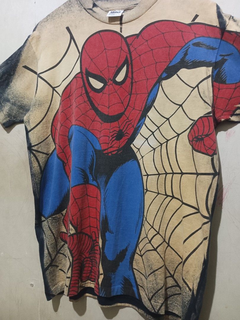 Spiderman Aop Front (Category: Activewear) located in Cebu City. Submitted by nooffense (Listing ID 1464544323, Image 2). Description: Spiderman AOP Front Anvil Black Bar on Tag Early 90s 21x28.5 Issue:None Price:10,000 OBO Pm for more details Cebu City 📍.