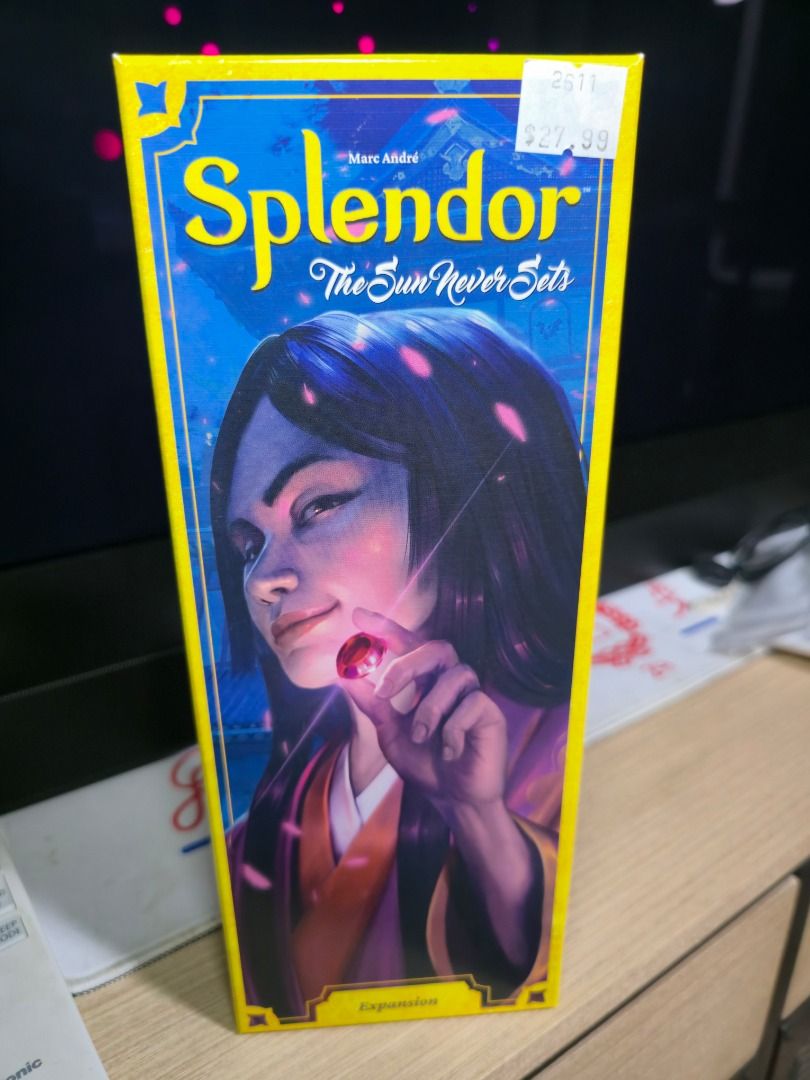 Splendor The Sun Never Sets Expansion (Original) (Category: Storybooks) located in Mandaluyong City. Submitted by machblitz (Listing ID 1464494264, Image 1). Description: RFS: Proceeds for Medical Maintenance Funds. Never opened SMS me for faster replies, and sure-deal is a priority. No swaps and/or trade-in transactions pls and thank you! - Bought from Edmonton Mall (hence the price tag), but never used. - Splendor: The Sun Never Sets expansion 