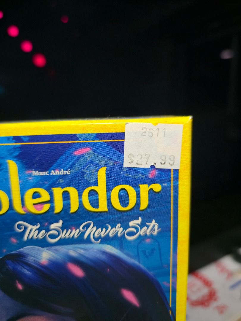 Splendor The Sun Never Sets Expansion (Original) (Category: Storybooks) located in Mandaluyong City. Submitted by machblitz (Listing ID 1464494264, Image 3). Description: RFS: Proceeds for Medical Maintenance Funds. Never opened SMS me for faster replies, and sure-deal is a priority. No swaps and/or trade-in transactions pls and thank you! - Bought from Edmonton Mall (hence the price tag), but never used. - Splendor: The Sun Never Sets expansion 