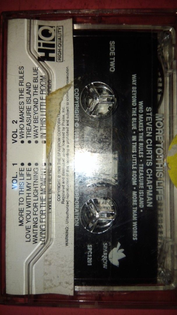 Steven Curtis Chapman Cassette Tape (Category: CDs & DVDs) located in Makati City. Submitted by julz2026 (Listing ID 1464478054, Image 2). Description: - Price is fixed - With inlay and transparent casing - Very good condition.