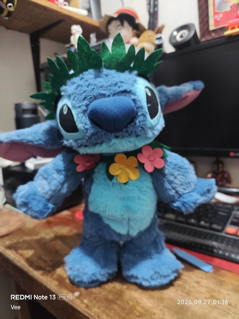 Stitch Singing Aloha Plush (Category: Plushies & Soft Toys) located in Malabon City. Submitted by jayveetotz (Listing ID 1464361887, Image 3). Description: Stitch Singing Aloha Plush Working Song AA Battery operated Disney Markings Issue: Cannot dance Original Price 3.5k on Toys R Us Location: Malabon City.