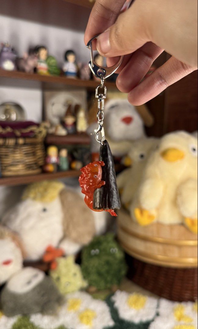 STUDIO GHIBLI - CALCIFER KEYCHAIN (Category: Charms) located in Tarlac. Submitted by chihiroshane (Listing ID 1464556821, Image 3). Description: calcifer keychains studio ghibli markings 4 pcs available ₱450 each.