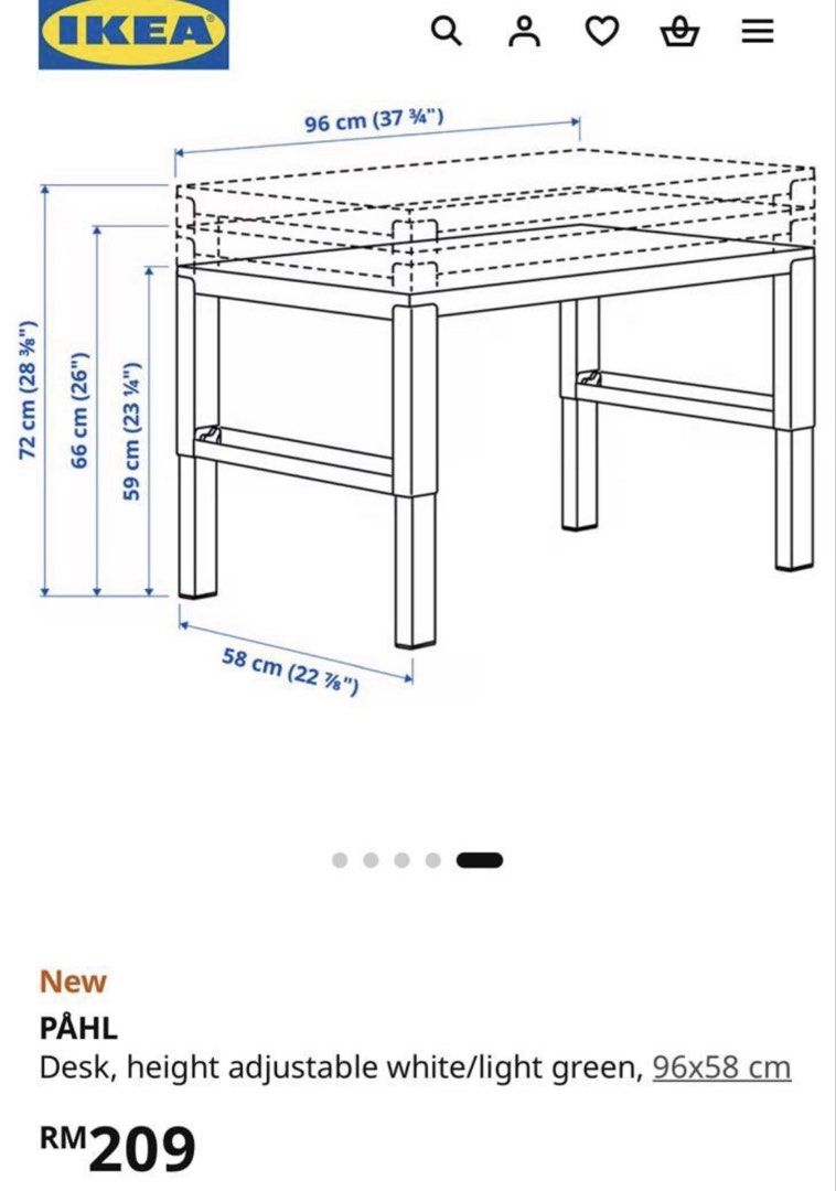 Study table ( IKEA ) (Category: Tables & Sets) located in Kluang. Submitted by ch.l0e0_0 (Listing ID 1464441104, Image 3). Description: Can negotiate a bit .