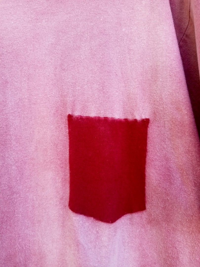 Sun Faded Maroon Ghost Pocket Tee (Category: Tshirts & Polo Shirts ) located in Cabadbaran. Submitted by reizen_ace051823 (Listing ID 1464385417, Image 3). Description: - good condition - cut hem - size xxl on tag - dimes L28 / W22 (safe to stretch).