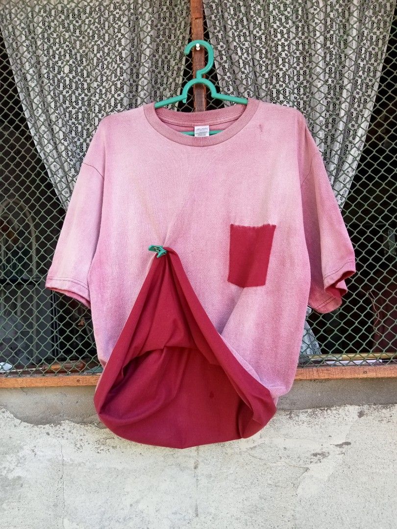 Sun Faded Maroon Ghost Pocket Tee (Category: Tshirts & Polo Shirts ) located in Cabadbaran. Submitted by reizen_ace051823 (Listing ID 1464385417, Image 2). Description: - good condition - cut hem - size xxl on tag - dimes L28 / W22 (safe to stretch).