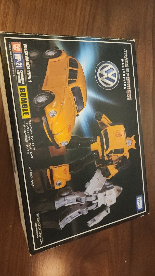 Takara Tomy Transformers Masterpiece MP-21 Bumblebee VW Type 1 Authentic (Category: Vehicle & Diecast Models) located in Taguig. Submitted by RJR888 (Listing ID 1464556576, Image 2). Description: Authentic Item! - Takara Tomy Transformers Masterpiece MP-21 Bumblebee - Features the iconic Volkswagen Type 1 Beetle alt mode - Transforms from a classic VW Beetle into the Autobot Bumblebee - All original accessories are included - Comes in original pa