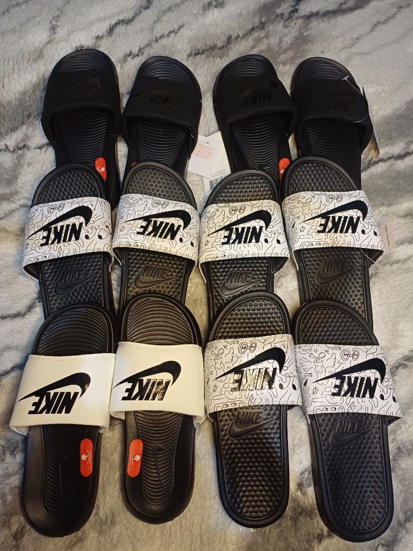 TAKE ALL: 6 Pairs Slides Bundle (Pang-Negosyo) (Category: Slippers & Slides) located in Manila. Submitted by btcopfootwearph (Listing ID 1464540457, Image 2). Description: TAKE ALL / WHOLESALE BUNDLE]Perfect para sa mga gustong magsimula ng maliit na negosyo o mag-resell!Item: 6 Pairs of Nike SlidesPresyo: ₱1,400 na lang lahat (Take All) – Patak na ₱233 lang kada piraso!Kondisyon: Bago / Malinis at ready to sell.Mode of Transaction:Pwede ang Meet