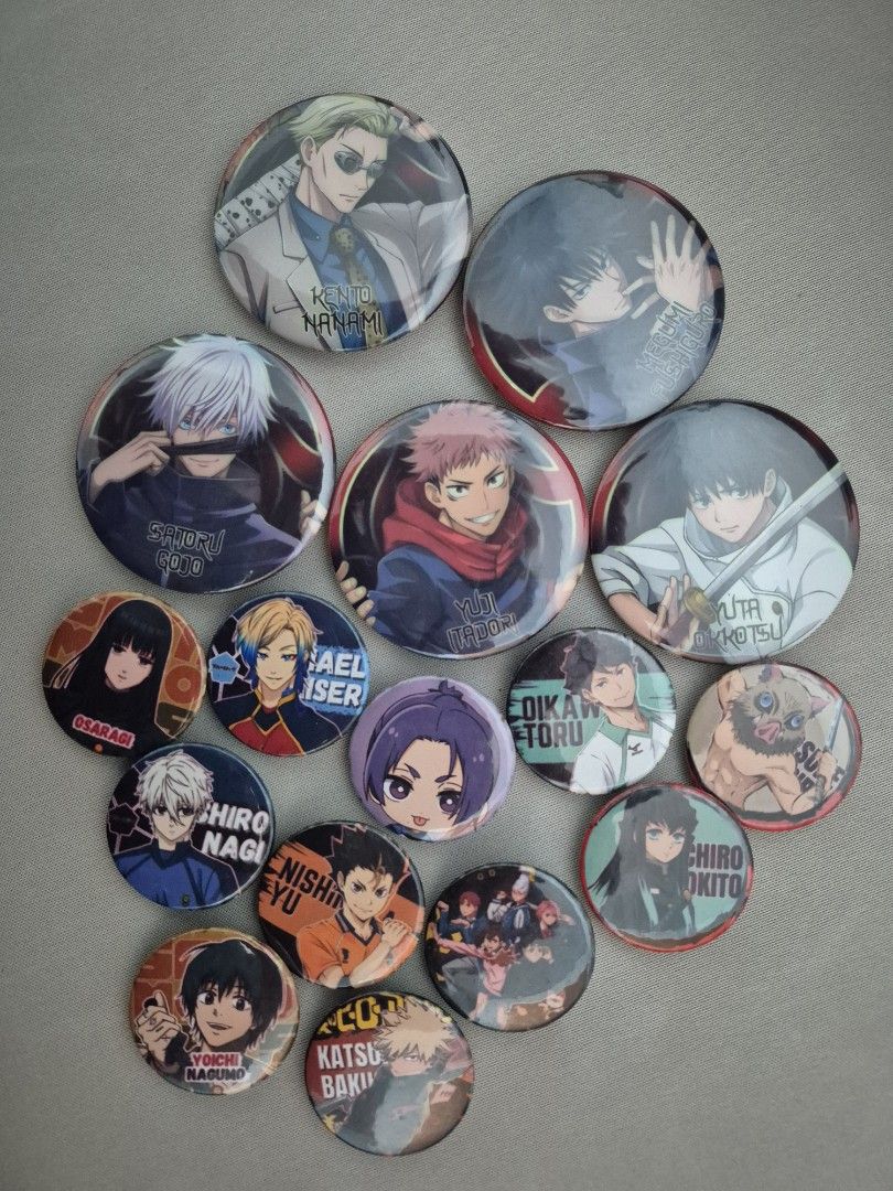TAKE ALL: Anime button pins (FREE SF) (Category: Art & Prints) located in Malasiqui. Submitted by yoonisthings (Listing ID 1464503857, Image 1). Description: Take All Anime button pins What You See Is What You Get DM for more queries :) SF INCLUDED.
