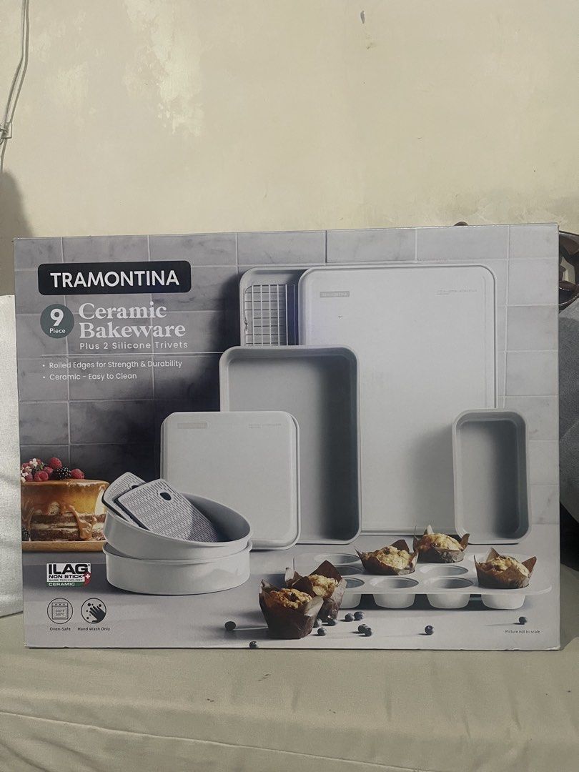Taramontina Ceramic Bakeware Set (Category: Breadmakers) located in Cavite. Submitted by lalavs08 (Listing ID 1464380766, Image 1). Description: Brand New Taramontina Ceramic Bakeware Set 9pc.