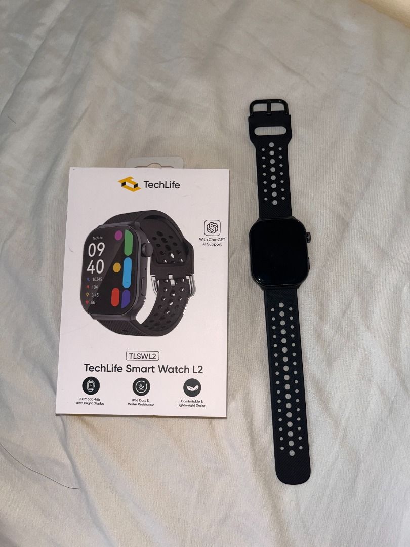 TechLife Smart Watch L2 (Never been used) (Category: Wearables & Smart Watches) located in Pasay City. Submitted by reidene.ph (Listing ID 1464436413, Image 1). Description: Techlife Smart Watch L2 - Never been used - Took out of box just to check RFS: Corporate Gift; do not like wearing Smart Watches.