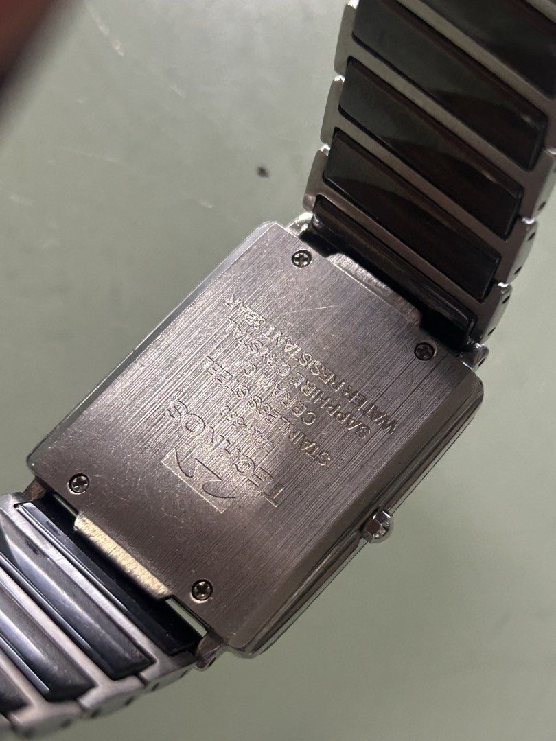 TECHNO-COM Watch - Stainless Steel, Sapphire Crystal (Category: Women's Watches) located in Cavite. Submitted by mamamia73 (Listing ID 1464442135, Image 2). Description: - TECHNO-COM watches - Includes 2 rectangular face watches and 1 round face watch - All feature stainless steel bands and black faces - Durable construction: 'STAINLESS STEEL', 'SAPPHIRE CRYSTAL' - Practicality: 'WATER RESISTANT 3 BAR' - Secure fold-over clasp - Presented in a st