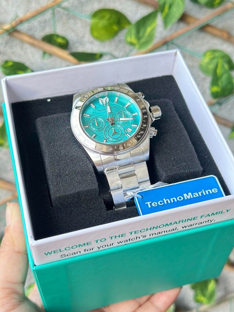 TechnoMarine (Category: Men's Watches) located in Toledo. Submitted by sissyoriginalstuff (Listing ID 1464363727, Image 3). Description: Techn🅾️m🅰️rine MantaRay‼️ kha26 42mm Unisex Rare tiffany blue dial All chronos working 5pcs only ₱7,899 DISCLAIMER: Sissyoriginalstuffbysybel is not affiliated with or by the featured brand. All trademarks and copyrights belong to their respective owners..