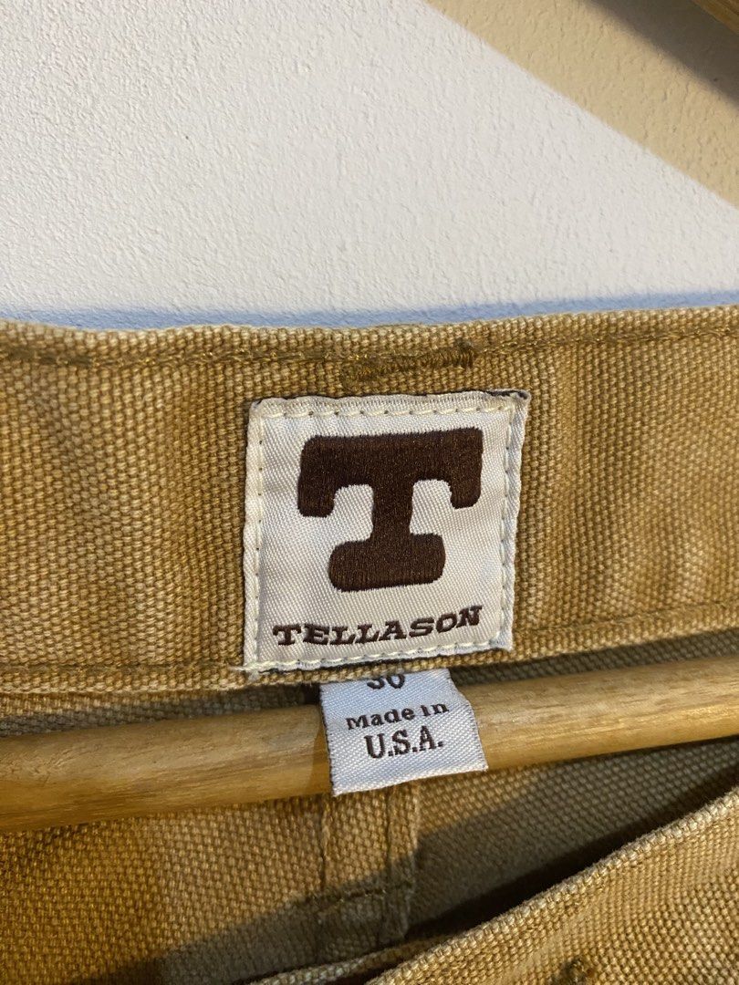 Tellason carpenter pants (Category: Jeans) located in Muntinlupa City. Submitted by keaquintan94623 (Listing ID 1464392498, Image 3). Description: Tellason carpenter pants Made in USA Size 30 on tag Actual via tape measure 15.5x36 Thigh 12 Rise 11 Hem 9.5 Excellent condition -1500 only Dm to purchase.