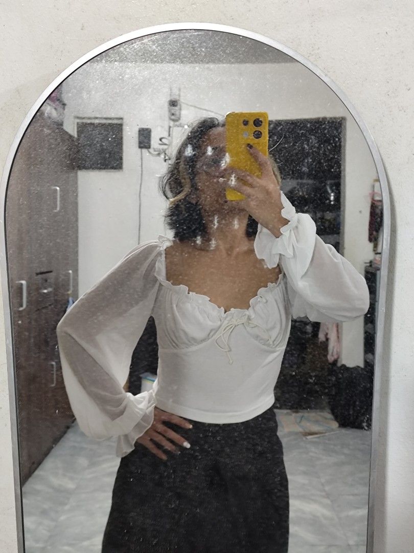 Thailand White Puff Sleeve Square Neck Top (Category: Blouses) located in Cavite. Submitted by zenshub (Listing ID 1464490105, Image 3). Description: my height: 4'11 can fit to s-m Used once. Bought in Thailand..