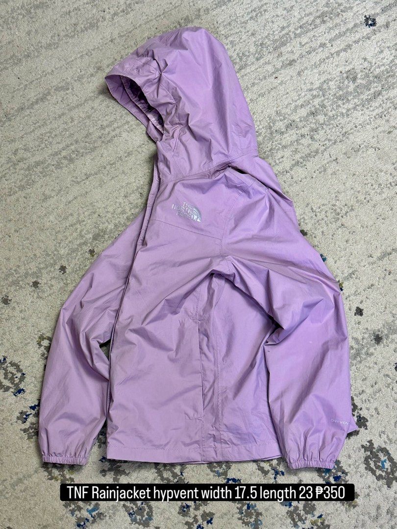 The North Face DryVent Rainjacket - Purple (Category: Coats, Jackets and Outerwear) located in Daet. Submitted by thrifthings2018 (Listing ID 1464435616, Image 1). Description: - Brand: The North Face - Model: DryVent Rainjacket - Color: Purple - Perfect for rainy days! - Measurements: Width 17.5 inches, Length 23 inches - Feel free to ask any questions!.