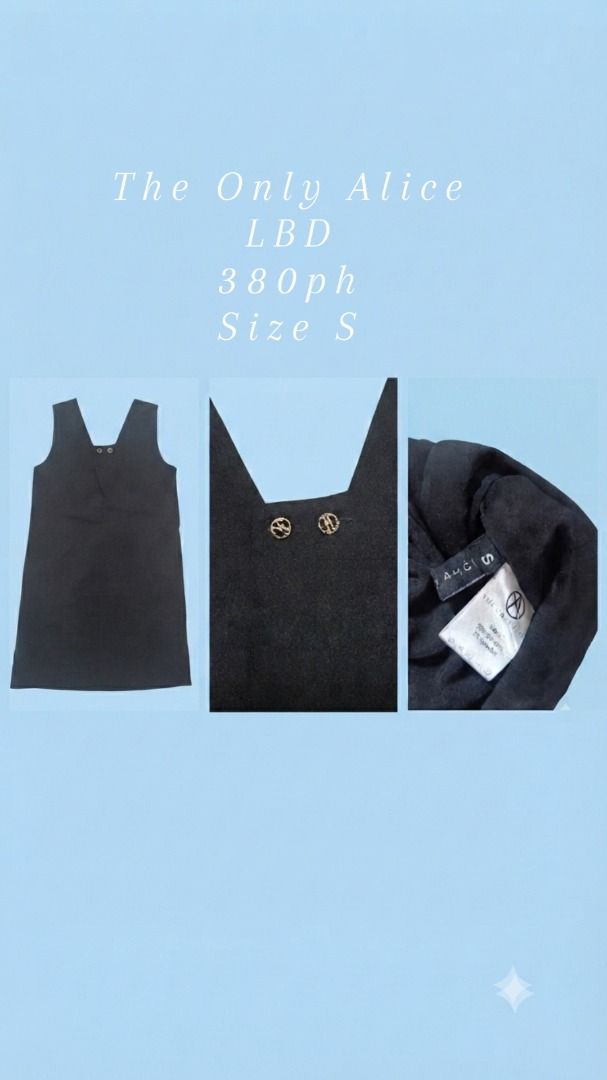 The Only Alice LBD Size S (Category: Dresses) located in Caloocan City. Submitted by maricelmac50585 (Listing ID 1464507243, Image 1). Description: - Brand: The Only Alice - Style: Little black dress - Size: S - Features: Cute button details on straps - Occasion: Great for any occasion.