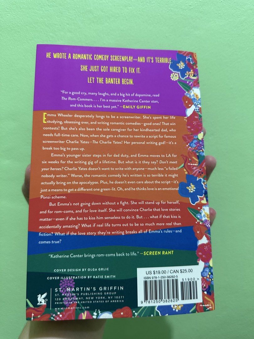 The Rom-Commers by Katherine Center (Category: Storybooks) located in Pasig City. Submitted by _ayennn_ (Listing ID 1464441772, Image 2). Description: ✨ Liked New | Read once -Bought from National Book Store -Authentic copy -Very good condition -Read only once -With a slight crease on the side -No other major flaws -Overall in great condition and still looks almost new.