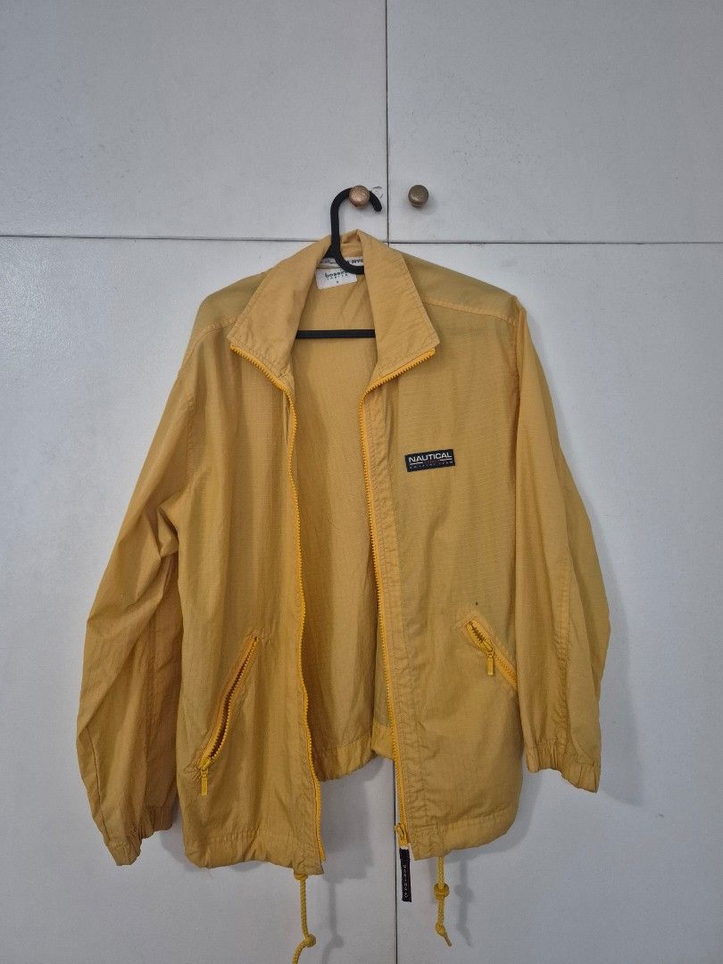 Thrifted/Ukay Yellow Windbreaker Jacket (Bossini) (Category: Coats, Jackets and Outerwear) located in San Juan City. Submitted by kiwi_o3o (Listing ID 1464441444, Image 1). Description: Well used but no damages Fits ladies small-medium sizes Buyer will shoulder SF .