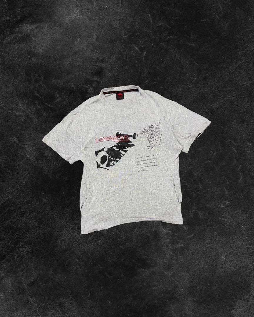 Tony Hawk Skateboard Tshirt (with pockets) (Category: Tshirts & Polo Shirts ) located in Paniqui. Submitted by rad_thrifts (Listing ID 1464508007, Image 1). Description: Y2k Tony Hawk Skateboard Tshirt (With pockets) Price: 300₱+sf Issues: Crackprints, writing under hem Measurements📐 Size on tag: L Width: 21” Length: 27” Sleeve length: 8” Sleeve opening:8” -Good quality cotton Color may vary due to lighting For any questions or other inquiries k