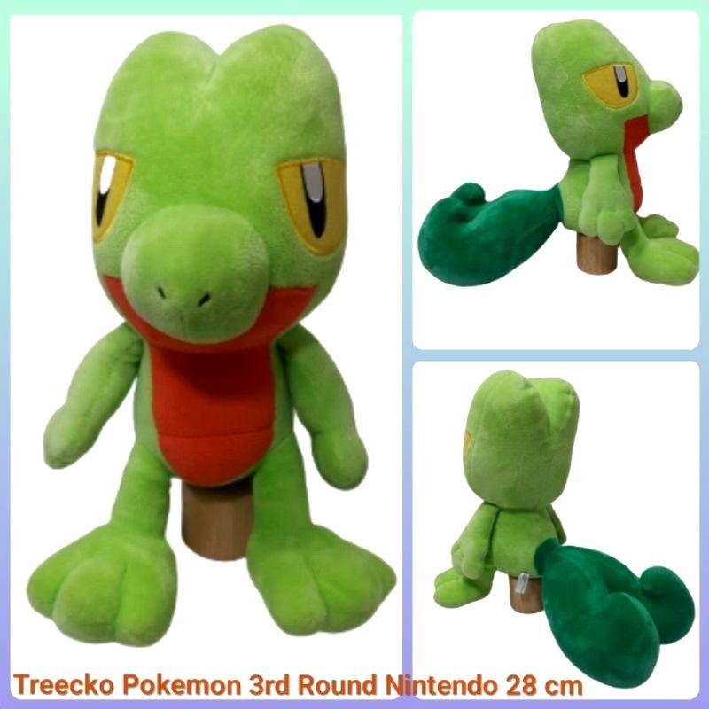 Treecko Pokemon 3rd Round Nintendo Stuffed Toys (Category: Plushies & Soft Toys) located in Pasig City. Submitted by muffinstoysshop (Listing ID 1464464299, Image 1). Description: Treecko Pokemon 3rd Round Nintendo Stuffed Toys - Size : 11- INCH / 28 cm - Brand : Pokemon 3rd Round Nintendo - Quantity: 1 pc - Good as new - Cleaned & Sanitized - Good Condition - What you see is what you get! - Item ON HAND ready for shipping - A great gift or colle