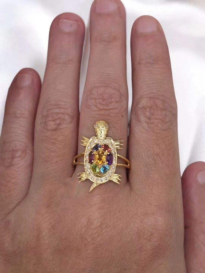 Turtle diamond and gemstones ring (Category: Rings) located in Malolos. Submitted by keenhorse_ef38ab (Listing ID 1464391253, Image 3). Description: Subasta 18Karat YellowGold Approx. 0.18 tcw Size 6.50 Resizeable COD/COP VIA LBC NO MEETUP.