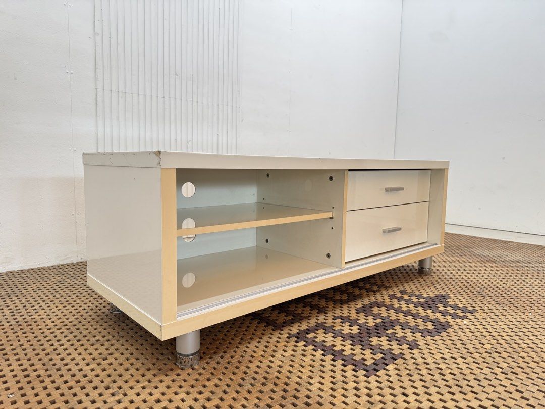 Tv Rack (Category: TV Consoles) located in Quezon City. Submitted by matetdevis13 (Listing ID 1464512917, Image 3). Description: White TV Rack Price: 5,500 L47 x W18 x H17.5 In good condition Code MJS14-T22.