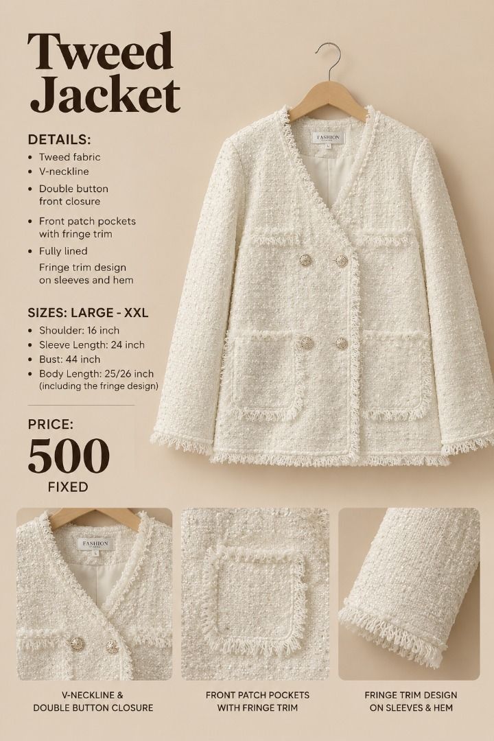 TWEED BLAZER (Category: Coats, Jackets and Outerwear) located in Manila. Submitted by gladandko (Listing ID 1464363991, Image 1). Description: .