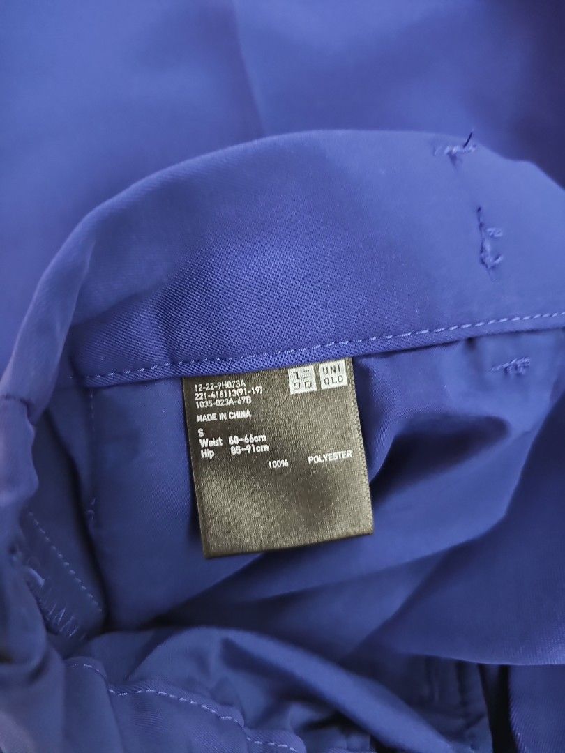 Uniqlo Blue Polyester Pants Size S (Category: Other Bottoms) located in Muntinlupa City. Submitted by shoptitak (Listing ID 1464467277, Image 3). Description: - Uniqlo Pants - Vibrant Blue Color - 100% Polyester - Comfortable Elastic Waistband - Size: S - Waist: 60-64cm - Hips: 85-91cm - Ideal for everyday and casual wear.