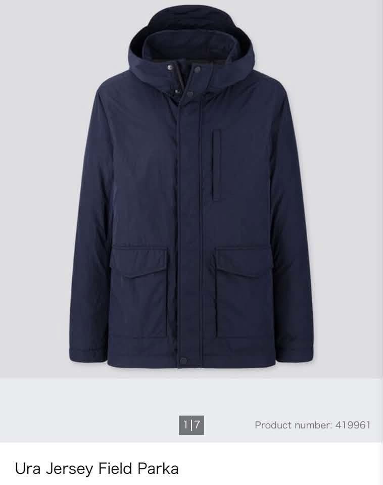 uniqlo jersey field parka jacket (Category: Coats, Jackets and Outerwear) located in Taguig. Submitted by xi_xxix1129 (Listing ID 1464397879, Image 2). Description: uniqlo jersey field parka jacket large on tag 23x27 excellent minimal issue on one button last pic 399php +sf no cod taguig 📍.