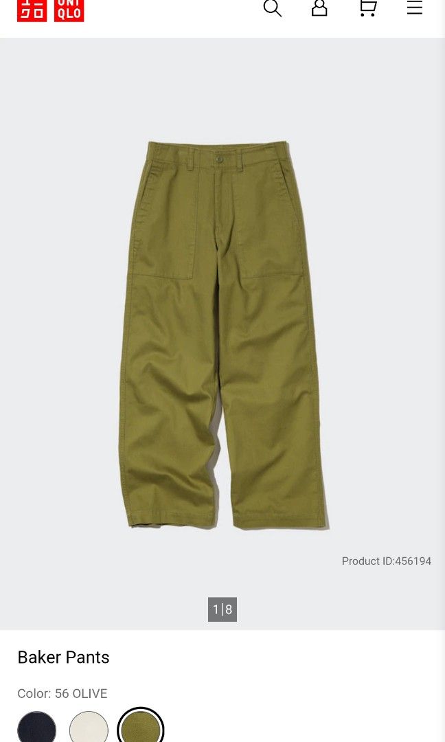 Uniqlo Women's Baker Pants‎✨ (Category: Jeans) located in Quezon City. Submitted by rod_raymundo (Listing ID 1464406607, Image 1). Description: Uniqlo Women's Baker Pants‎✨ ‎Size: Waist (61cm) Hip (88 cm) ‎Width: 25-27 Inches (Tape measurement) ‎Length: 38.5 Inches ‎Hem: 9.5 Inches ‎Color: 10/10 Olive Green (Color variation due to lighting) ‎Condition: As new condition ‎Price: 550 Pesos + SF ‎ ‎🚚 Shipping via J&T (with voucher and extra discount