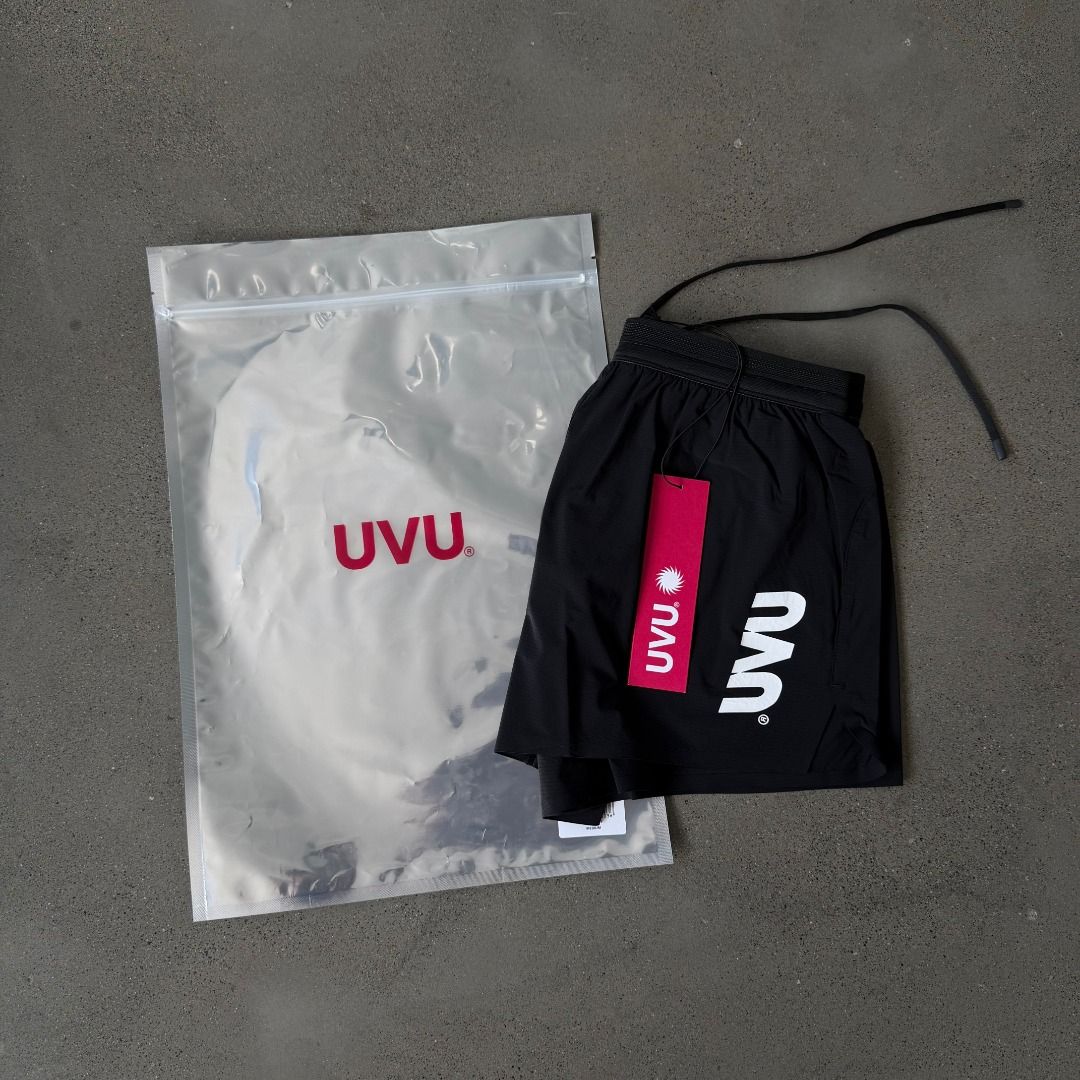 UVU Black Running Shorts (Category: Activewear) located in Manila. Submitted by cessy.runs (Listing ID 1464505254, Image 2). Description: UVU black running shorts. Lightweight, breathable, with UVU logo. Elastic waist with drawstring. Perfect for gym or everyday. New in original packaging. Available on-hand in L and M. Other sizes available for pre-order. Viewing is possible. If you know, you know ;).
