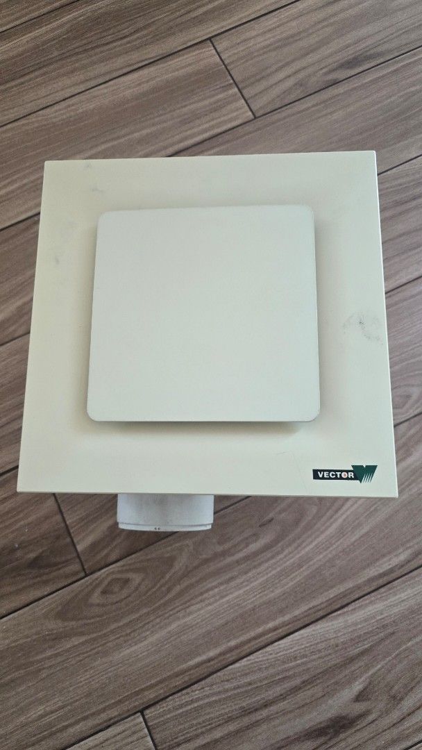 Vector Ventilation Fan for Bathroom/Kitchen (Category: Fans) located in Quezon City. Submitted by rescutin (Listing ID 1464356053, Image 1). Description: - Brand: Vector - Type: Ventilation Fan - Design: Square with white cover - Ideal for: Bathrooms, Kitchens - Condition: Works well, shows some signs of use and dust (please check photos) - Functionality: Fully operational.