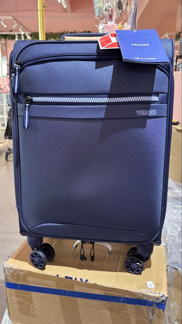 VERAGE Navy Blue Oxford Clothe Luggage with TSA Lock (Category: Luggage) located in Manila. Submitted by samantha7778 (Listing ID 1464541465, Image 3). Description: - Navy blue Verage luggage - Built-in TSA lock for security - Smooth spinner wheels for easy maneuverability - Durable fabric construction - Quality tested (wheels, trolley, zippers) - Ready for your next adventure!.