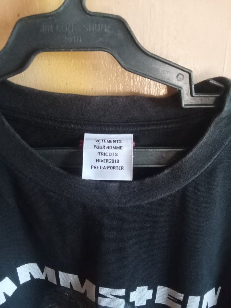 Vetements (Category: Luxury Apparel) located in Bacolod City. Submitted by vaststar.8be4bd (Listing ID 1464429264, Image 3). Description: vetements rammstein good condition cut washtags .