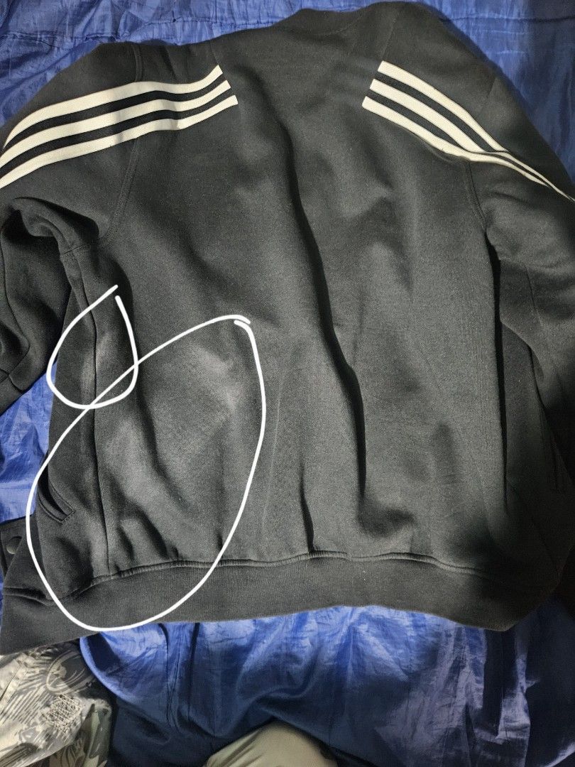 Vintage Adidas Neo Varsity Jacket (Category: Coats, Jackets and Outerwear) located in Davao. Submitted by mindanao.thrifts (Listing ID 1464512309, Image 3). Description: Length 27 Width 21 Sleeve Length 21 ISSUE: Fade Spot +sf if malayo davao bajada gmall Thrifted item please manage your expectations..
