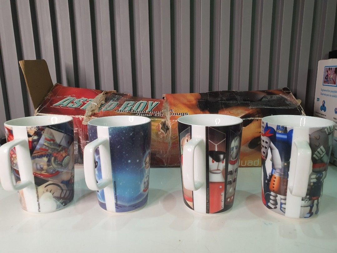 Vintage Astro Boy 4-piece Quad-mug Set (Category: Character Goods) located in Tarlac. Submitted by ziv_surplus (Listing ID 1464535184, Image 2). Description: Vintage Astro Boy 4-piece Quad-mug Set Ngarag po yung box 500 php.