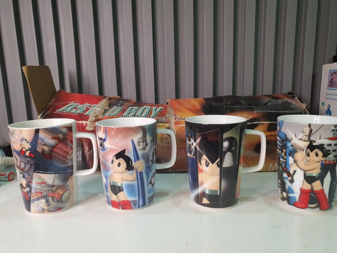 Vintage Astro Boy 4-piece Quad-mug Set (Category: Character Goods) located in Tarlac. Submitted by ziv_surplus (Listing ID 1464535184, Image 1). Description: Vintage Astro Boy 4-piece Quad-mug Set Ngarag po yung box 500 php.