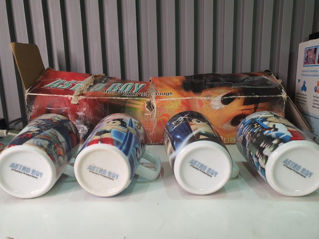 Vintage Astro Boy 4-piece Quad-mug Set (Category: Character Goods) located in Tarlac. Submitted by ziv_surplus (Listing ID 1464535184, Image 3). Description: Vintage Astro Boy 4-piece Quad-mug Set Ngarag po yung box 500 php.