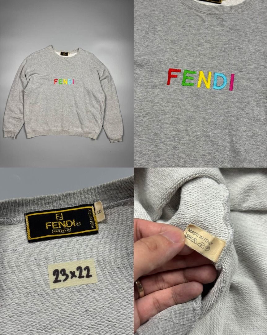 VINTAGE FENDI CREWNECK (Category: Coats, Jackets and Outerwear) located in Baguio. Submitted by binibibi (Listing ID 1464516405, Image 1). Description: VINTAGE FENDI CREWNECK (VERY GOOD CONDITION) SIZE: SMALL (23L X 22W).